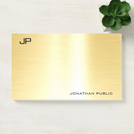 Berufliches Gold Template Modernes Elegantes Einfa Post-it Klebezettel (Büro)