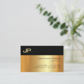 Berufliches Gold und Schatten Elegante Sleek Visitenkarte (Stehend Vorderseite)