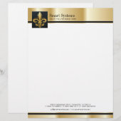 Berufliches Gold und schwarzer Briefkopf (Vorne/Hinten)