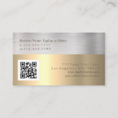 Berufliches Gold und Silber, Minimal, Logo, QR-Cod Visitenkarte (Rückseite)