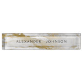 Berufliches Gold und weißer Marmor Namensplakette (Vorderseite)