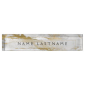 Berufliches Gold und weißer Marmor Namensplakette (Vorderseite)