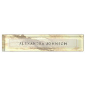Berufliches Gold und weißer Marmor Namensplakette (Vorderseite)