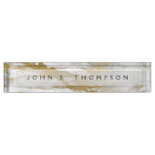 Berufliches Gold und weißer Marmor Namensplakette (Vorderseite)