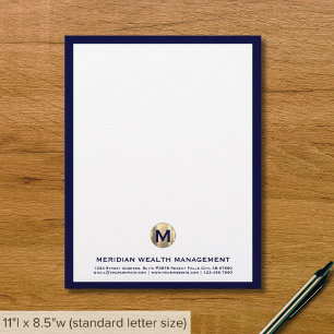 Berufliches Goldmonogramm Briefbogen
