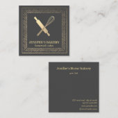 Berufliches Goldwalzengebäck Button Whisky Koch Quadratische Visitenkarte (Vorne/Hinten)