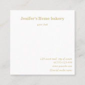 Berufliches Goldwalzengebäck Button Whisky Koch Quadratische Visitenkarte (Rückseite)