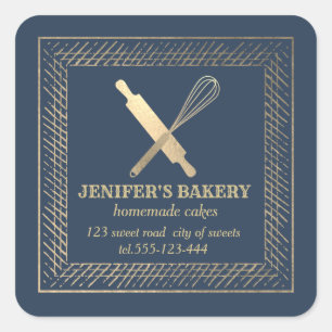 Berufliches Goldwalzengebäck Button Whisky Koch Quadratischer Aufkleber