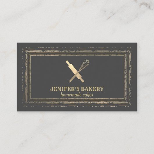 Berufliches Goldwalzengebäck Button Whisky Koch Visitenkarte (Vorderseite)