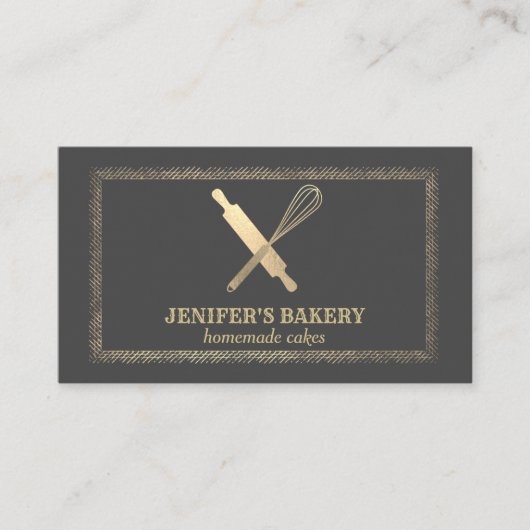 Berufliches Goldwalzengebäck Button Whisky Koch Visitenkarte (Vorderseite)