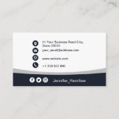 Berufliches Grau Hinzufügen des QR-Code-Fotos für Visitenkarte (Rückseite)