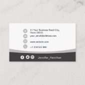 Berufliches Grau Hinzufügen des QR-Code-Fotos für Visitenkarte (Rückseite)