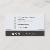 Berufliches Grau Hinzufügen des QR-Code-Fotos für Visitenkarte (Rückseite)