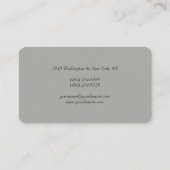 Berufliches Grau Monogramm Visitenkarte (Rückseite)