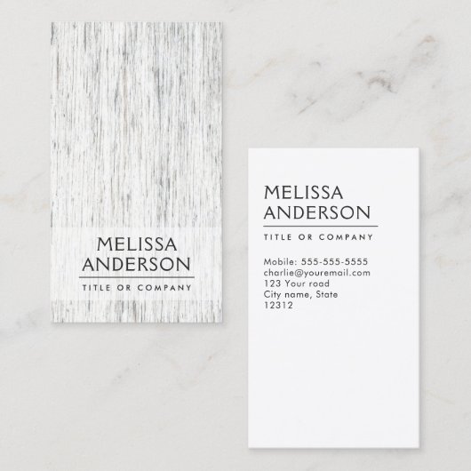 berufliches, grau verwittertes Holzminimalismus Visitenkarte (Vorne/Hinten)