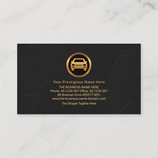 Berufliches graues Marmor Auto Visitenkarte (Rückseite)