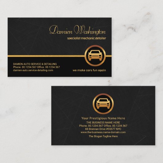 Berufliches graues Marmor Auto Visitenkarte (Vorne/Hinten)