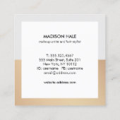 Berufliches Graugoldmonogramm Quadratische Visitenkarte (Rückseite)