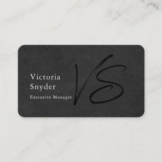 Berufliches Gray Black Monogram Visitenkarte (Vorderseite)