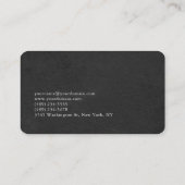 Berufliches Gray Black Monogram Visitenkarte (Rückseite)