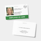 Berufliches Green Company Logo Mitarbeiter-Foto-ID Ausweis (Vorder- & Rückseite)