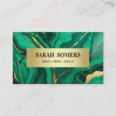 Berufliches Green Gold Agate Visitenkarte (Vorderseite)