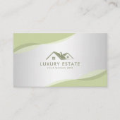 Berufliches Green & Grau Real Anwesen Agent Foto Visitenkarte (Vorderseite)