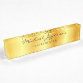 Berufliches Handschriftzeichen mit Goldfarbe Namensplakette