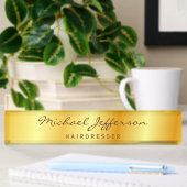 Berufliches Handschriftzeichen mit Goldfarbe Namensplakette