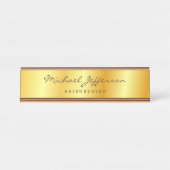 Berufliches Handschriftzeichen mit Goldfarbe Schreibtischnamensplakette (Vorderseite )