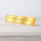 Berufliches Handschriftzeichen mit Goldfarbe Schreibtischnamensplakette (Vorderseite )