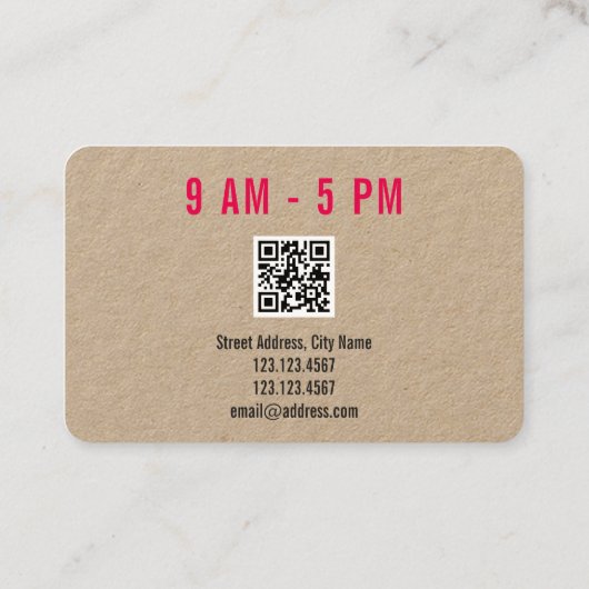 Berufliches Handwerk des modernen trendy mutigen Visitenkarte (Rückseite)