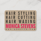 Berufliches Handwerk des modernen trendy mutigen Visitenkarte (Vorderseite)