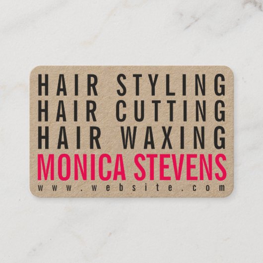 Berufliches Handwerk des modernen trendy mutigen Visitenkarte (Vorderseite)