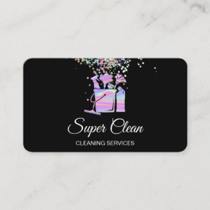 Berufliches Haus Reinigung Haushaltshilfe Holograp Visitenkarte