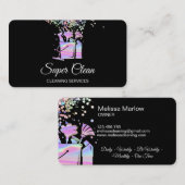 Berufliches Haus Reinigung Haushaltshilfe Holograp Visitenkarte (Vorne/Hinten)