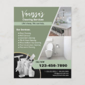 Berufliches Haus Reinigungs-Grüne Haushaltshilfe Flyer (Vorne)