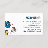 Berufliches Hausreinigungssaal Retro-Zimmer Visitenkarte (Rückseite)