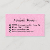 Berufliches Hausreinigungsservice Hot Pink Visitenkarte (Rückseite)