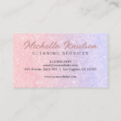 Berufliches Hausreinigungsservice Hot Pink Visitenkarte (Rückseite)