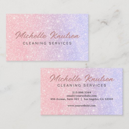 Berufliches Hausreinigungsservice Hot Pink Visitenkarte (Vorne/Hinten)