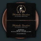 Berufliches Hausreinigungsservice schwarz Gold Visitenkarte