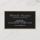 Berufliches Hausreinigungsservice schwarz Gold Visitenkarte (Rückseite)