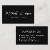 Berufliches Hausreinigungsservice Schwarz-weiß Visitenkarte (Vorne/Hinten)