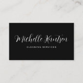 Berufliches Hausreinigungsservice Schwarz-weiß Visitenkarte (Vorderseite)