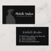 Berufliches Hausreinigungsservice Schwarz-weiß Visitenkarte (Vorne/Hinten)