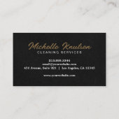 Berufliches Hausreinigungsservice Schwarzer Gold-B Visitenkarte (Rückseite)