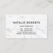 Berufliches Hausreinigungsservice Weißer Marmor Visitenkarte (Rückseite)