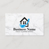 Berufliches Hausreinigungsservice Weißer Marmor Visitenkarte (Vorderseite)