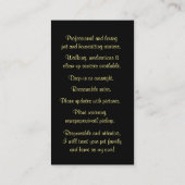 Berufliches Haustier Sitzende Hunde und Katze Nied Visitenkarte (Rückseite)